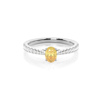 Oval Yellow Diamond Engagement Rings