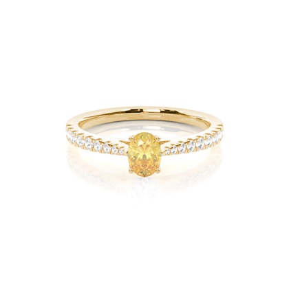 Yellow Diamond Halo Engagement Ring