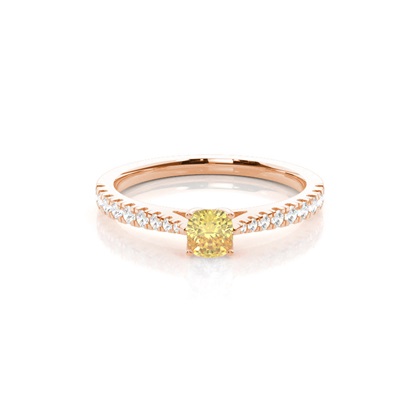 Yellow Diamond Halo Engagement Ring