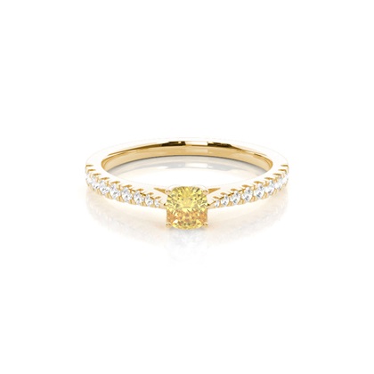 Yellow Diamond Halo Engagement Ring