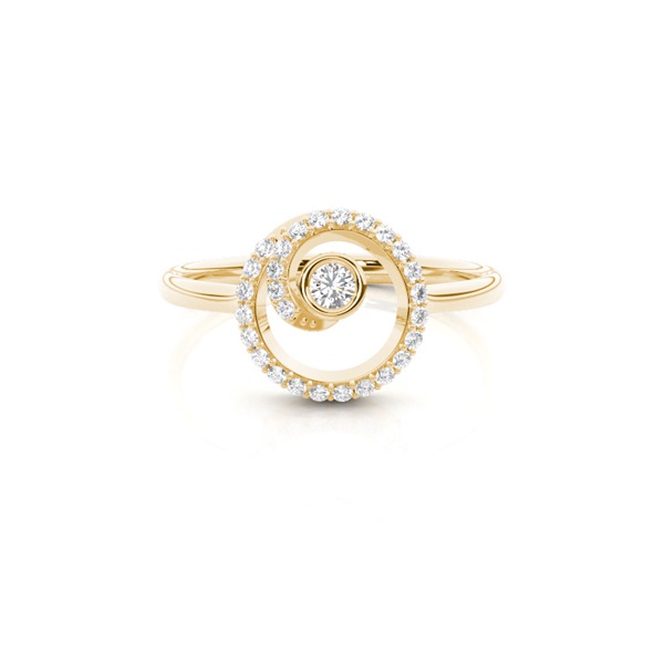 0.20ct. Full Bezel & Prong Setting Round Diamond Promise Ring