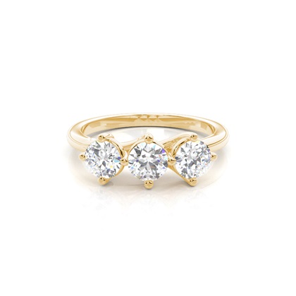 Yellow Gold Three Stone Diamond Rings