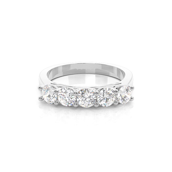 4-Draads Chaton Zetting Vijf Stenen Ring