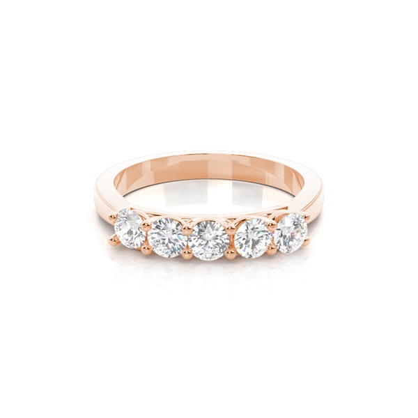 4 Prong Setting Plain Five Stone Ring