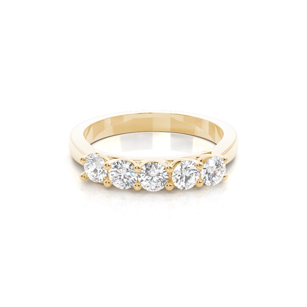 4 Prong Setting Plain Five Stone Ring