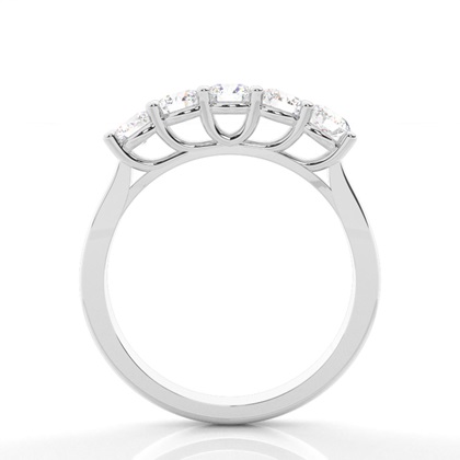 4 Prong Setting Plain Five Stone Ring