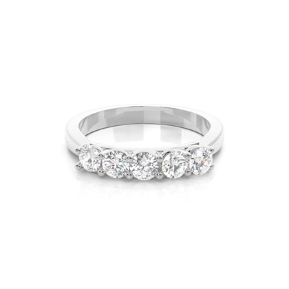 4 Prong Setting Plain Five Stone Ring