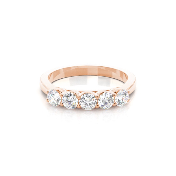 4 Prong Setting Plain Five Stone Ring