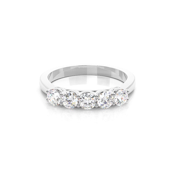 4 Prong Setting Plain Five Stone Ring