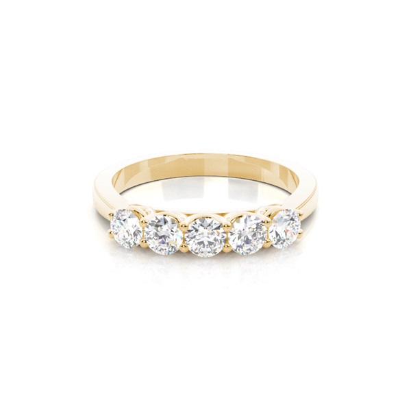 4 Prong Setting Plain Five Stone Ring