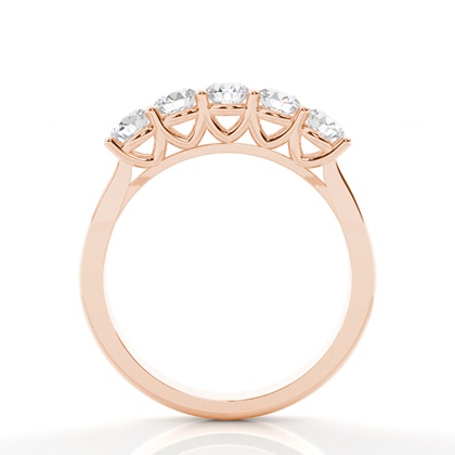 Rose Gold 5 Stone Diamond Rings