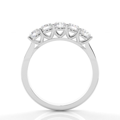 4 Prong Setting Plain Five Stone Ring