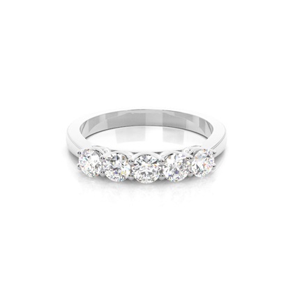 4 Prong Setting Plain Five Stone Ring