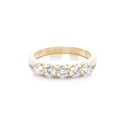 4 Prong Setting Plain Five Stone Ring
