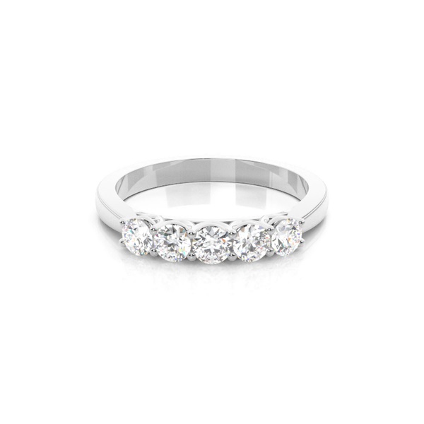 4 Prong Setting Plain Five Stone Ring