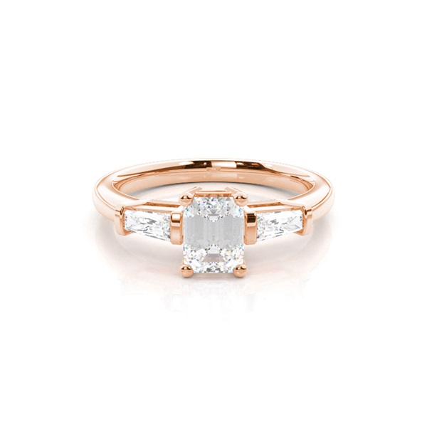 4 Prong Setting Plain Three Stone Ring