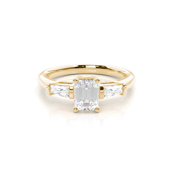4 Prong Setting Plain Three Stone Ring