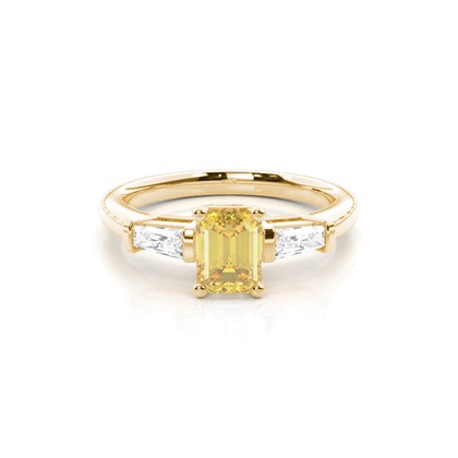 Yellow Gold Trilogy Diamond Engagement Rings