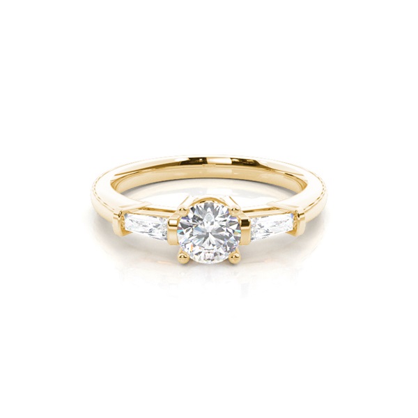 4-Krappen-Fassung, schlichter Ring mit drei Steinen