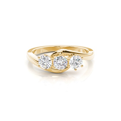 Yellow Gold Three Stone Diamond Rings