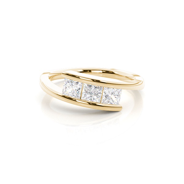 White Gold Princess Trilogy Diamond Engagement Ring