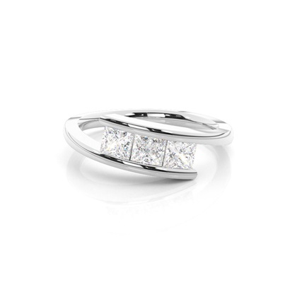White Gold Princess Trilogy Diamond Engagement Ring