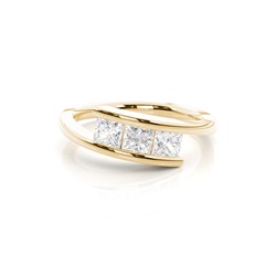 White Gold Princess Trilogy Diamond Engagement Ring