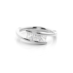 White Gold Princess Trilogy Diamond Engagement Ring