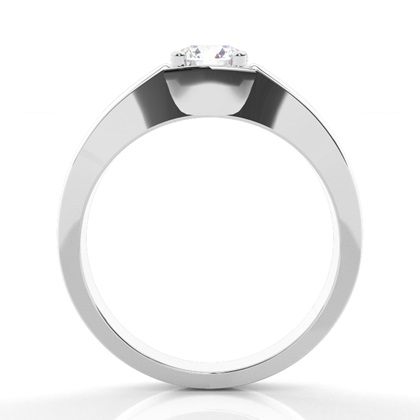 4 Prong Setting Round Diamond Mens Ring