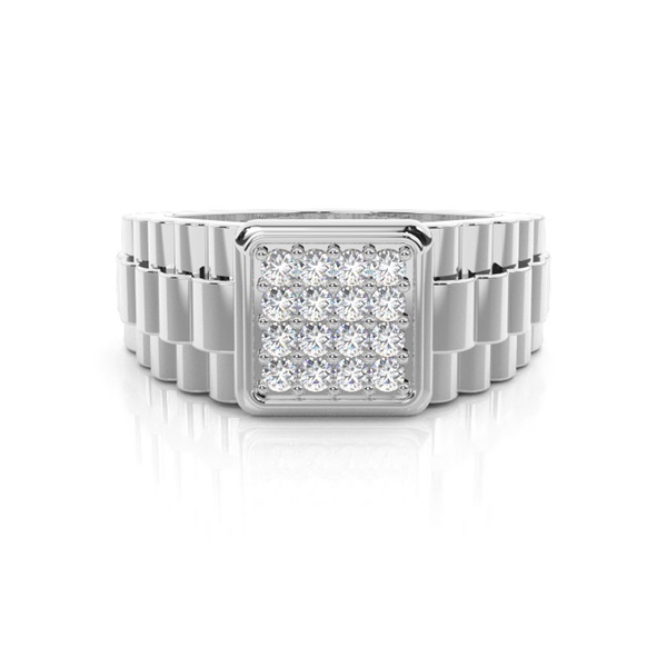 Prong Setting Round Diamond Mens Ring