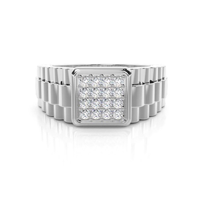 Prong Setting Round Diamond Mens Ring