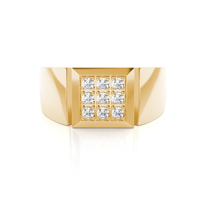 Round Men's Diamond Rings