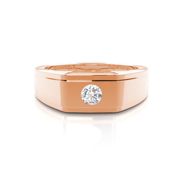 Flush Setting Round Diamond Mens Ring