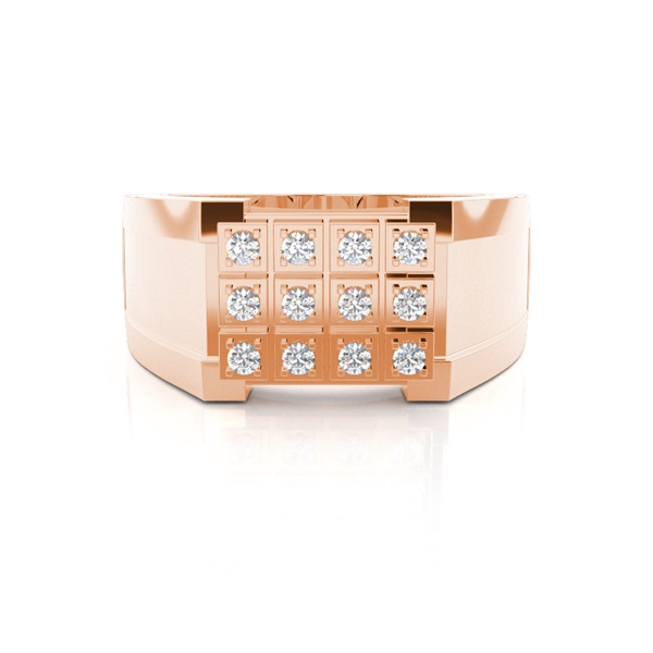 Prong Setting Round Diamond Mens Ring