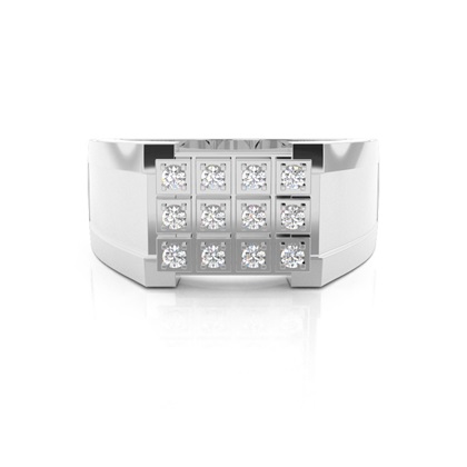 Prong Setting Round Diamond Mens Ring