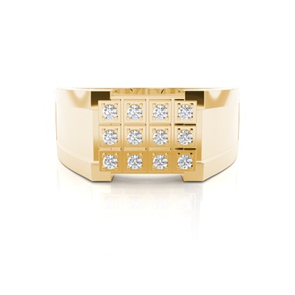 Round Men's Diamond Rings