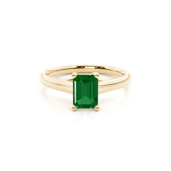 4 Prong Emerald Shaped Emerald Engagement Ring
