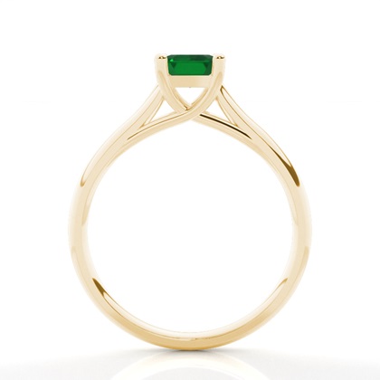 Smaragd-Verlobungsring mit 4 Zinken in Smaragdform