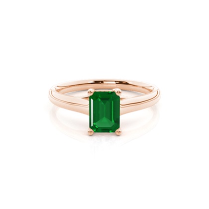 4 Prong Emerald Shaped Emerald Engagement Ring