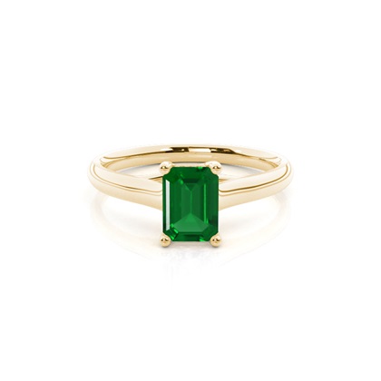 4 Prong Emerald Shaped Emerald Engagement Ring