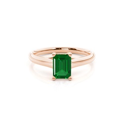 4 Prong Emerald Shaped Emerald Engagement Ring
