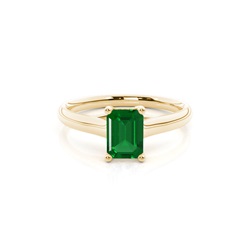 4 Prong Emerald Shaped Emerald Engagement Ring