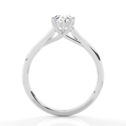 White Gold Emerald Diamond Engagement Ring