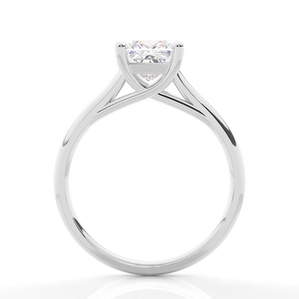 White Gold Emerald Diamond Engagement Ring