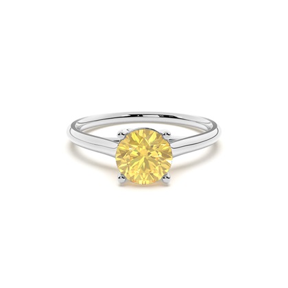                                 3 Prong Yellow Diamond Solitaire Engagement Ring