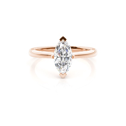 Marquise Rose Gold Solitaire Diamond Engagement Rings