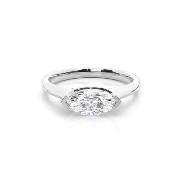 2 Prong Setting Plain Engagement Ring