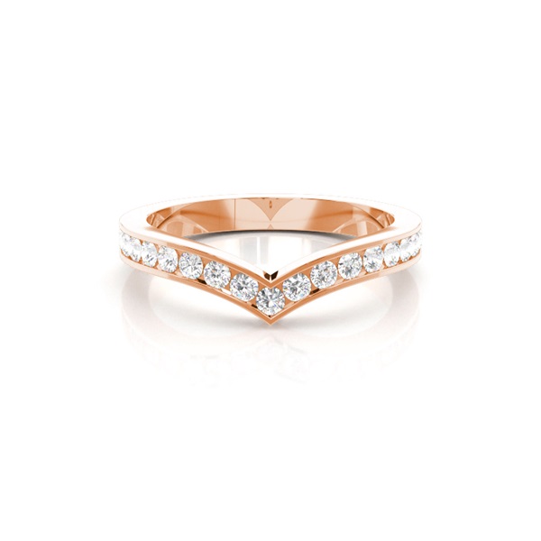 2.50mm Studded Flat Profile Diamond Shaped Band