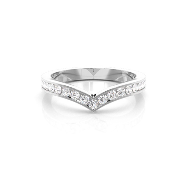 2.50mm Studded Flat Profile Diamond Shaped Band