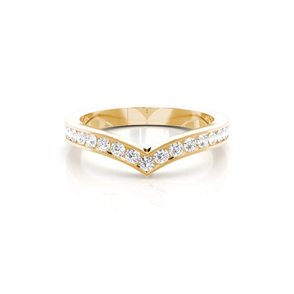2.50mm Studded Flat Profile Diamond Shaped Band